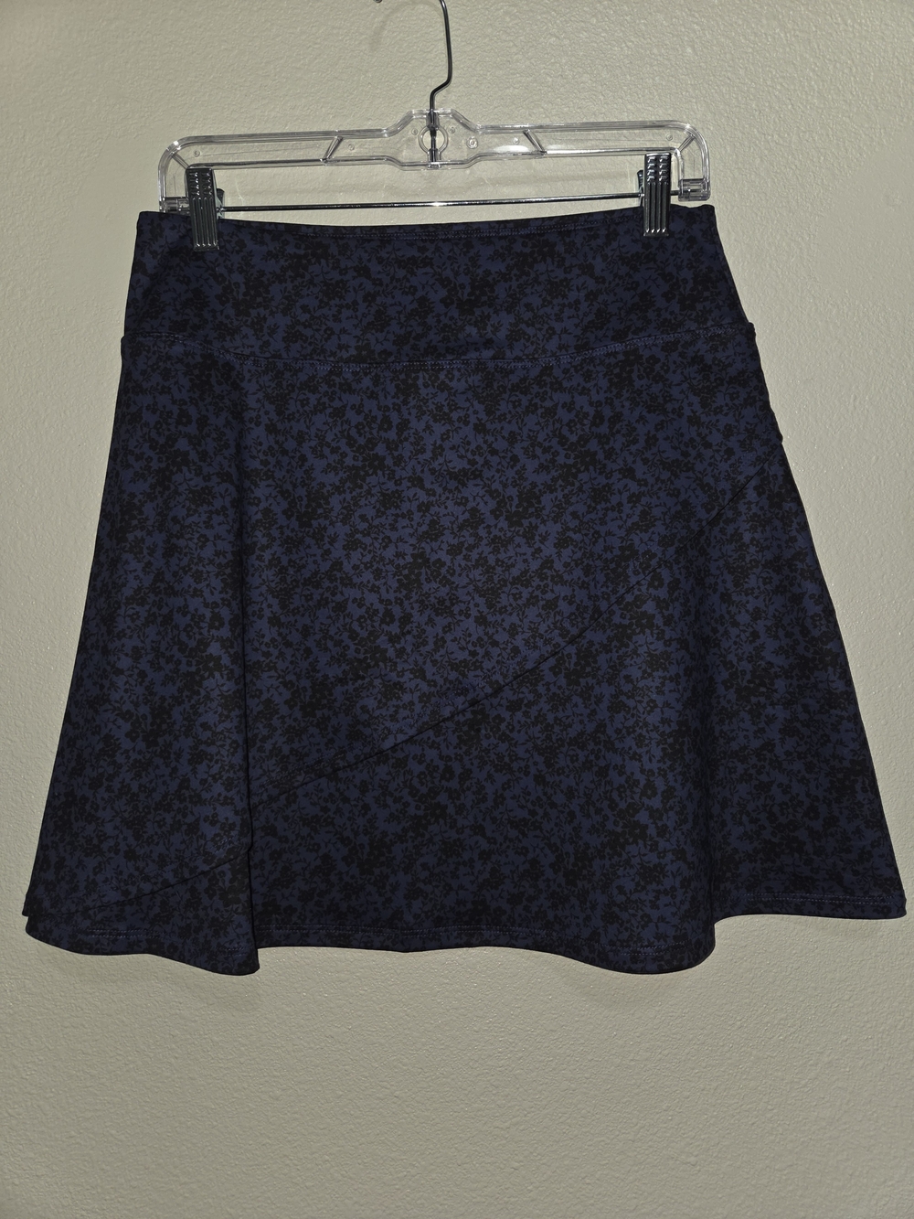 Eddie Bauer Navy and Black Floral Skater Skirt